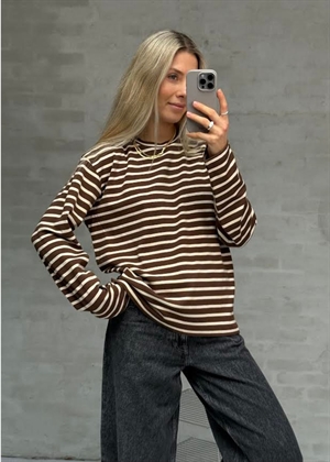 Nete stripe bluse Offwhite/Brown Boii Studios